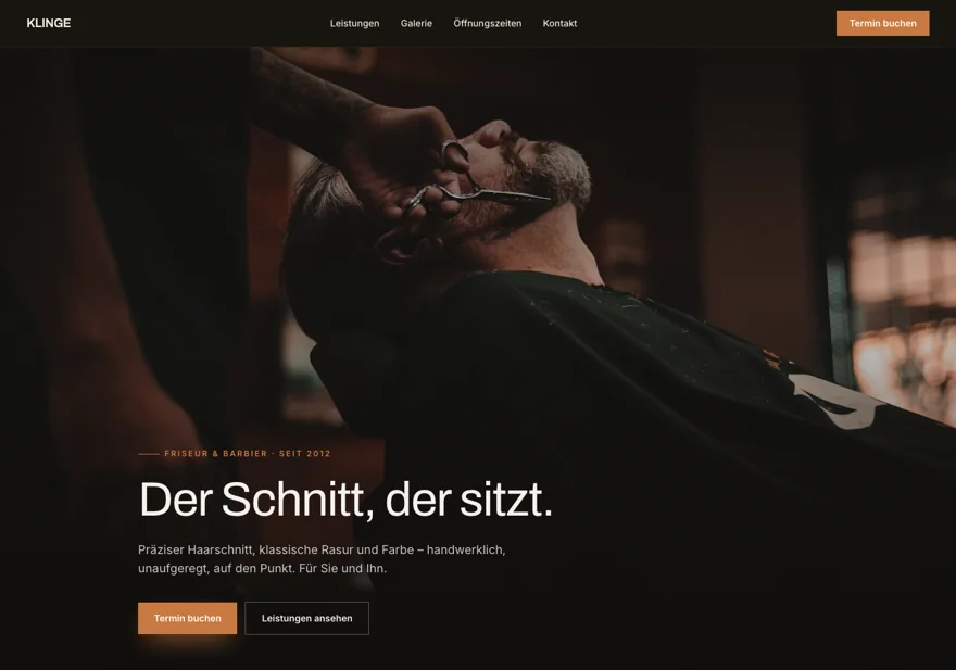 Demo-Konzept einer Website für einen Coiffure-Salon